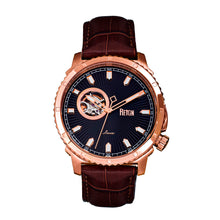 Load image into Gallery viewer, Reign Bauer Automatic Semi-Skeleton Leather-Band Watch - Rose Gold/Black - REIRN6006
