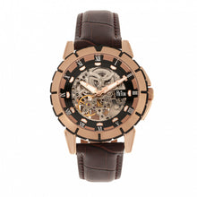 Load image into Gallery viewer, Reign Philippe Automatic Skeleton Leather-Band Watch - Rose Gold/Black - REIRN4606
