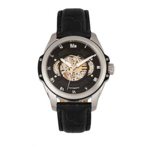 Reign Henley Automatic Semi-Skeleton Leather-Band Watch - Black - REIRN4504
