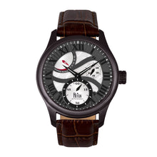 Load image into Gallery viewer, Reign Bhutan Leather-Band Automatic Watch - Black/Brown - REIRN1604
