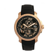 Load image into Gallery viewer, Reign Matheson Automatic Skeleton Dial Leather-Band Watch - Black/Rose Gold - REIRN5306
