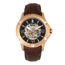 Load image into Gallery viewer, Reign Dantes Automatic Skeleton Dial Leather-Band Watch - Rose Gold/Brown - REIRN4706
