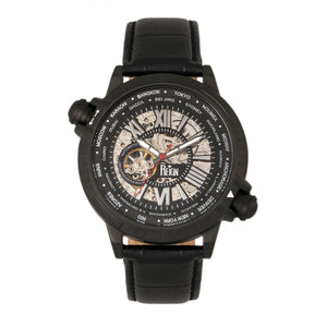 Reign Thanos Automatic Leather-Band Watch - Black/White - REIRN2102