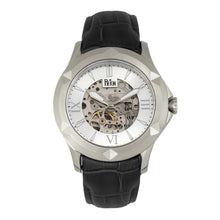 Load image into Gallery viewer, Reign Dantes Automatic Skeleton Dial Leather-Band Watch - Silver - REIRN4703
