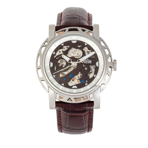 Reign Stavros Automatic Skeleton Leather-Band Watch