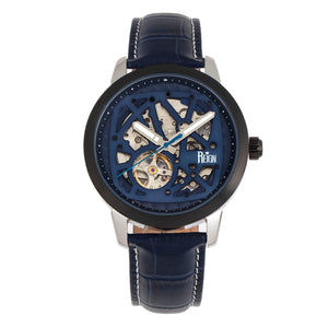 Reign Rudolf Automatic Skeleton Leather-Band Watch - Navy - REIRN5905