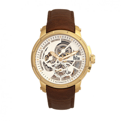 Reign Matheson Automatic Skeleton Dial Leather-Band Watch - REIRN5303