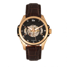 Load image into Gallery viewer, Reign Henley Automatic Semi-Skeleton Leather-Band Watch - Rose Gold/Brown - REIRN4506
