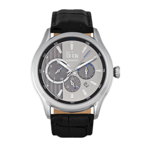 Reign Gustaf Automatic Leather-Band Watch - Black/Silver - REIRN1501