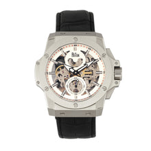 Load image into Gallery viewer, Reign Commodus Automatic Skeleton Leather-Band Watch - Silver - REIRN4001
