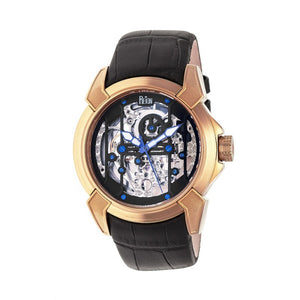 Reign Optimus Automatic Skeleton Leather-Band Watch