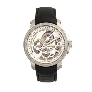 Reign Matheson Automatic Skeleton Dial Leather-Band Watch