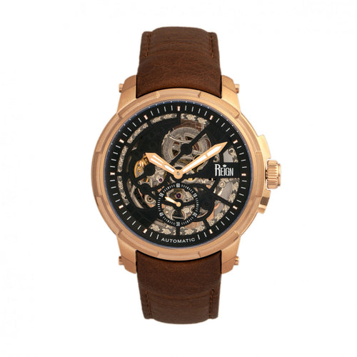 Reign Matheson Automatic Skeleton Dial Leather-Band Watch - REIRN5305