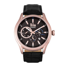 Load image into Gallery viewer, Reign Gustaf Automatic Leather-Band Watch - Black/Rose Gold - REIRN1505

