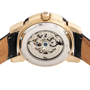 Reign Philippe Automatic Skeleton Leather-Band Watch - Gold/Black - REIRN4605