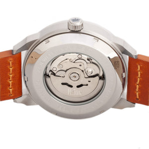 Reign Lafleur Automatic Leather-Band Watch w/Date - Silver/Orange - REIRN5402