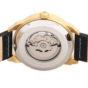 Reign Lafleur Automatic Leather-Band Watch w/Date - Gold/Teal - REIRN5406