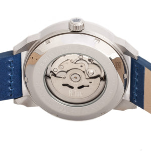 Reign Lafleur Automatic Leather-Band Watch w/Date - Silver/Blue - REIRN5403