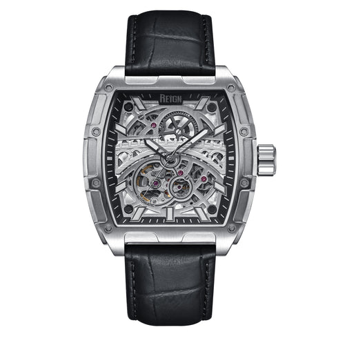 Reign Olympia Automatic Semi-Skeleton Leather-Band Watch - REIRN5601