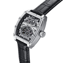 Load image into Gallery viewer, Reign Olympia Automatic Semi-Skeleton Leather-Band Watch - Silver - REIRN5601
