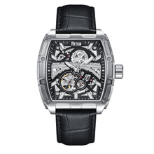 Load image into Gallery viewer, Reign Olympia Automatic Semi-Skeleton Leather-Band Watch - Silver/Black - REIRN5602
