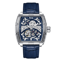Load image into Gallery viewer, Reign Olympia Automatic Semi-Skeleton Leather-Band Watch - Silver/Blue - REIRN5603
