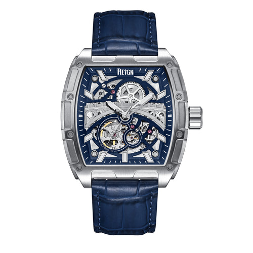 Reign Olympia Automatic Semi-Skeleton Leather-Band Watch - REIRN5603
