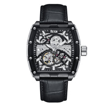 Load image into Gallery viewer, Reign Olympia Automatic Semi-Skeleton Leather-Band Watch - Black - REIRN5604
