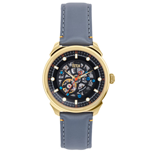 Reign Weston Automatic Skeletonized Leather-Band Watch - REIRN6802