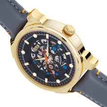 Load image into Gallery viewer, Reign Weston Automatic Skeletonized Leather-Band Watch- Grey/Gold - REIRN6802
