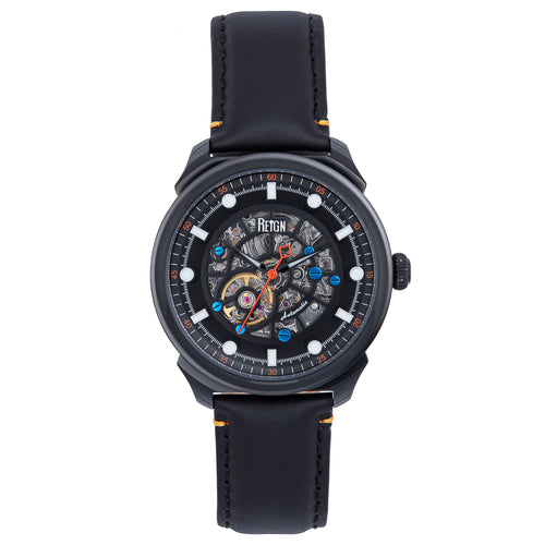 Reign Weston Automatic Skeletonized Leather-Band Watch - REIRN6805