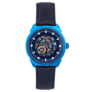 Reign Weston Automatic Skeletonized Leather-Band Watch