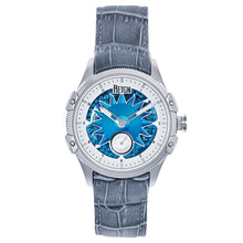 Load image into Gallery viewer, Reign Solstice Automatic Skeletonized Leather-Band Watch - Grey / Blue - REIRN6901
