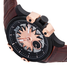 Load image into Gallery viewer, Reign Solstice Automatic Skeletonized Leather-Band Watch - Brown / Gold - REIRN6903
