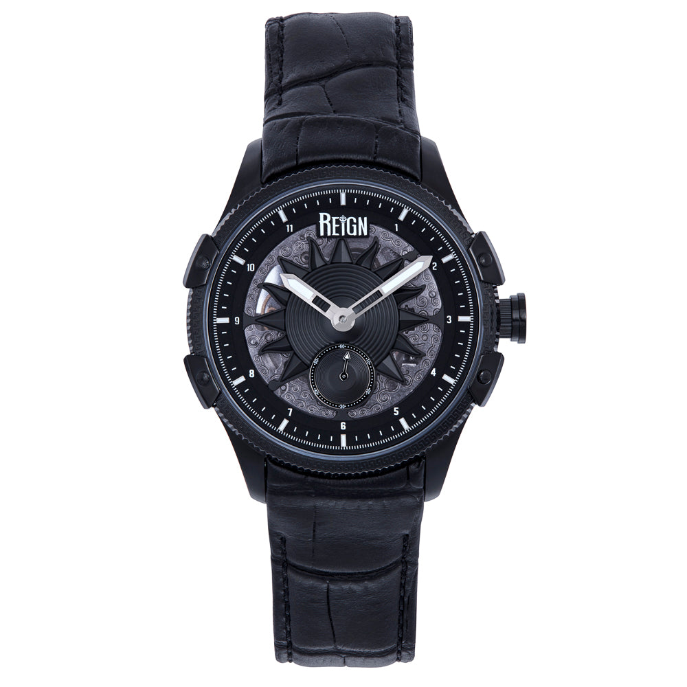Reign Solstice Automatic Skeletonized Leather-Band Watch – Reign Watches