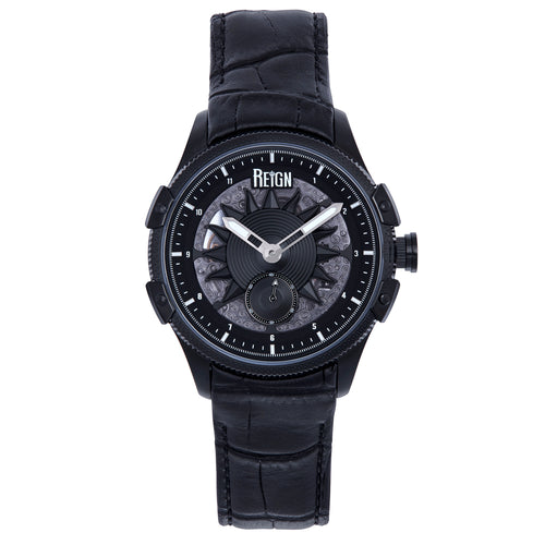Reign Solstice Automatic Skeletonized Leather-Band Watch - REIRN6905